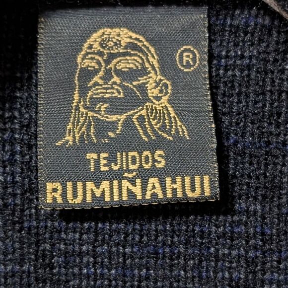 Vintage TEJIDOS RUMIÑAHUI 100% wool cardigan men's oversized alpaca long sleeve - Picture 3 of 11